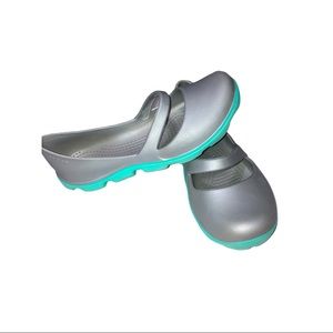 Crocs Mary Jane Silver/Teal